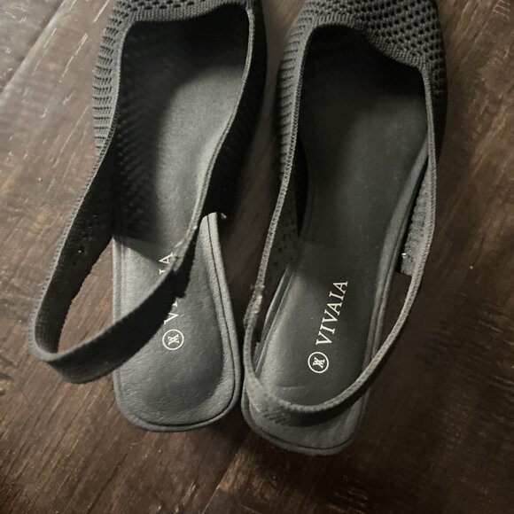 Vivaia Leah Pro Pointed-Toe Slingback Sandals Size 39 US 9 Black - Picture 6 of 9